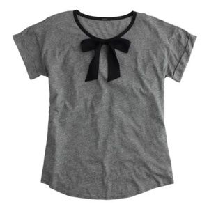JCrew Bow Front Jersey TShirt XS